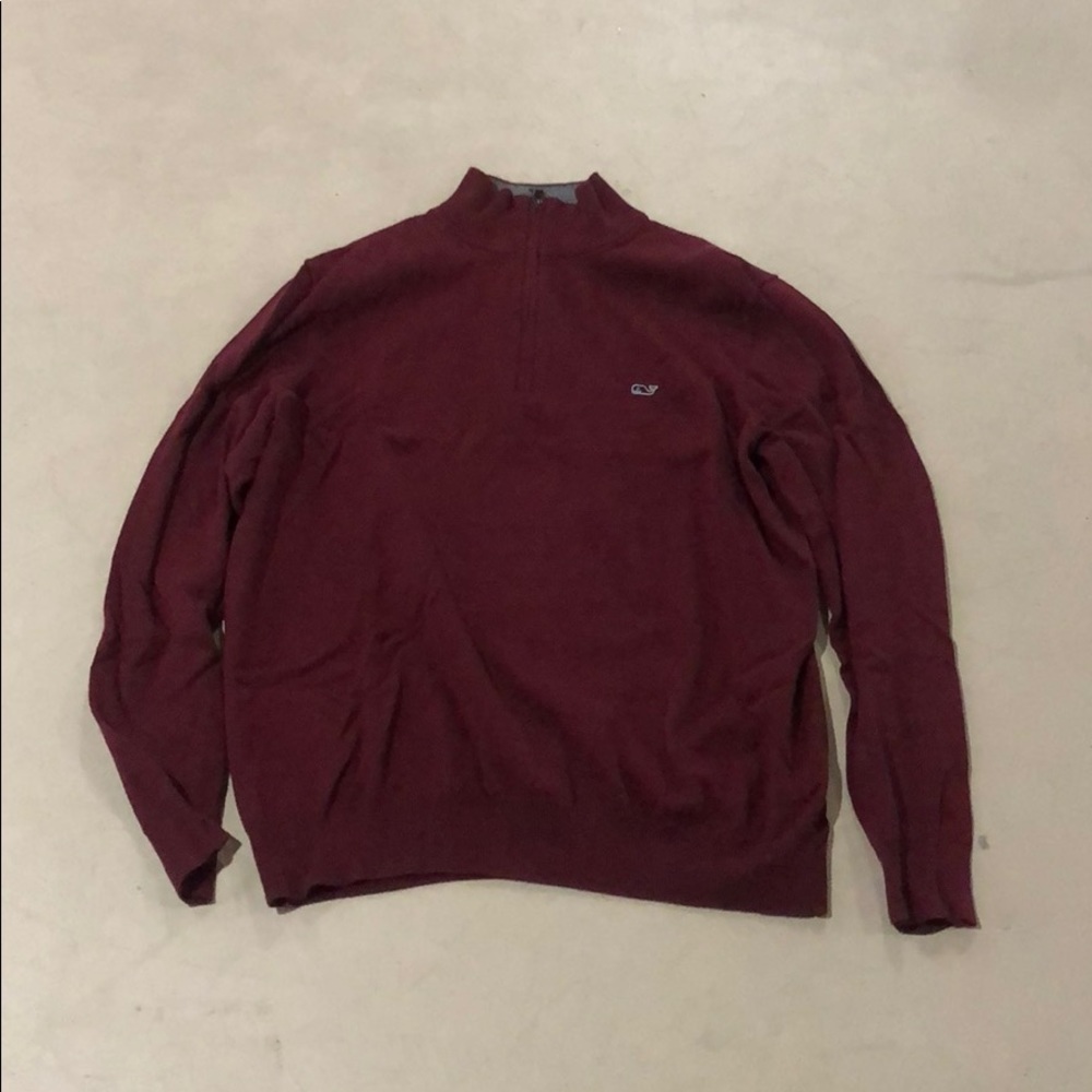 Maroon vineyard vines zip up sweater